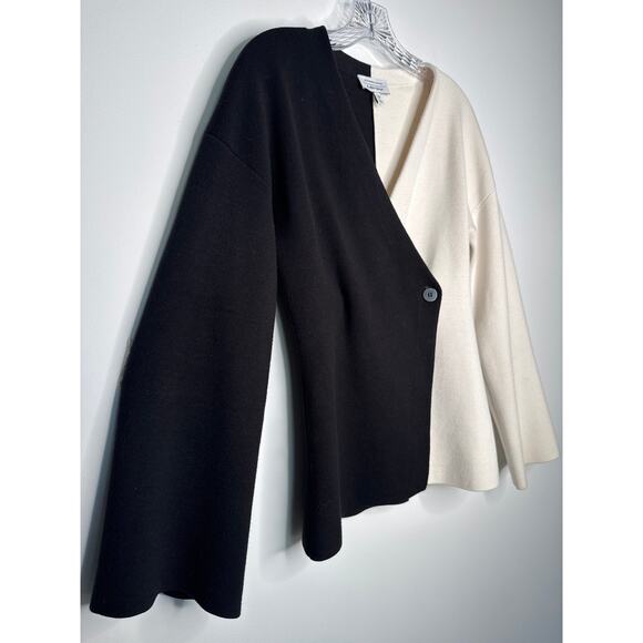 & Other Stories Stockholm Atelier Colorblock Wrap black & cream Cardigan XS - Picture 10 of 15